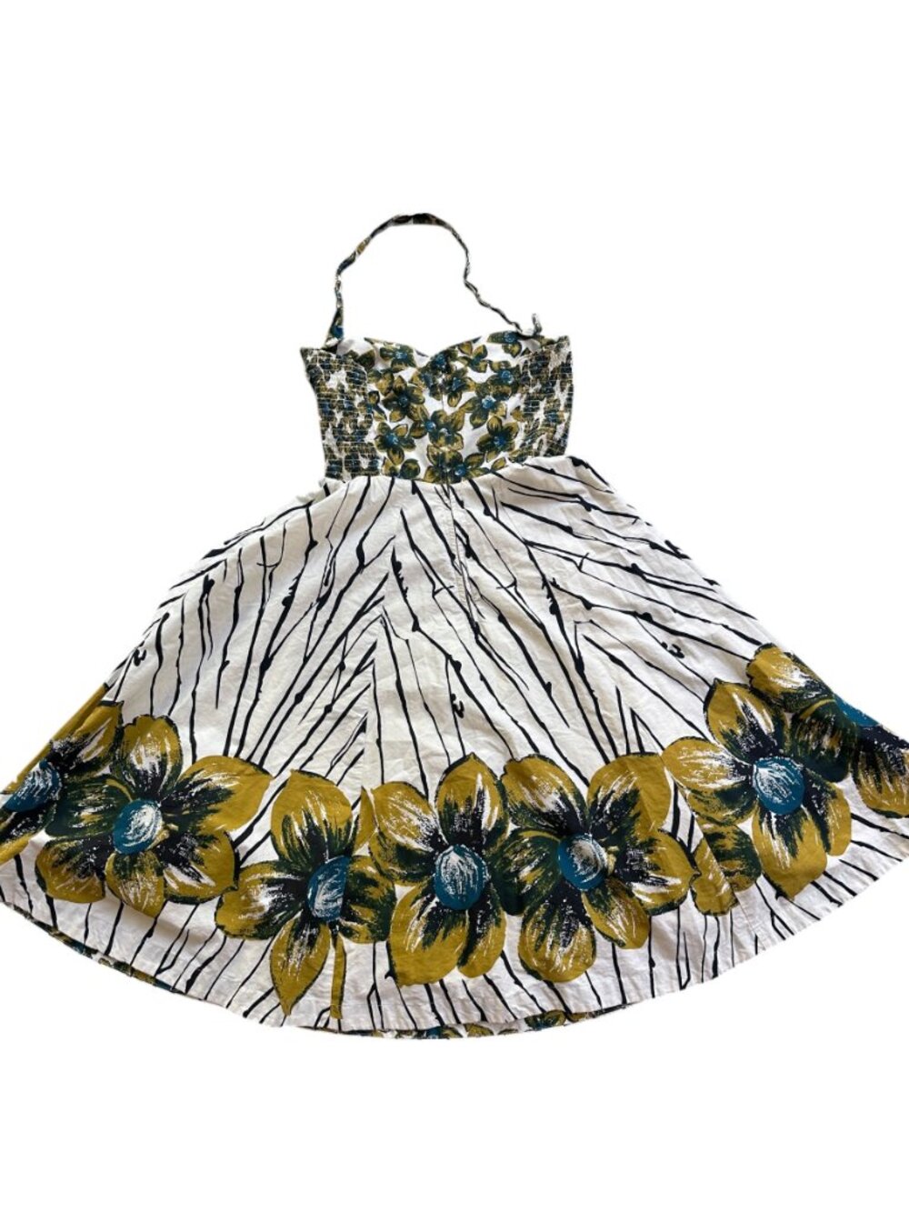 Anthropologie Girls From Savoy Floral Halter Dress Size 14P Petite Vintage Retro - Picture 12 of 16